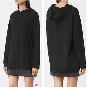 NWT AllSaints Nia Knit Slouchy Hoodie Size Medium M Black